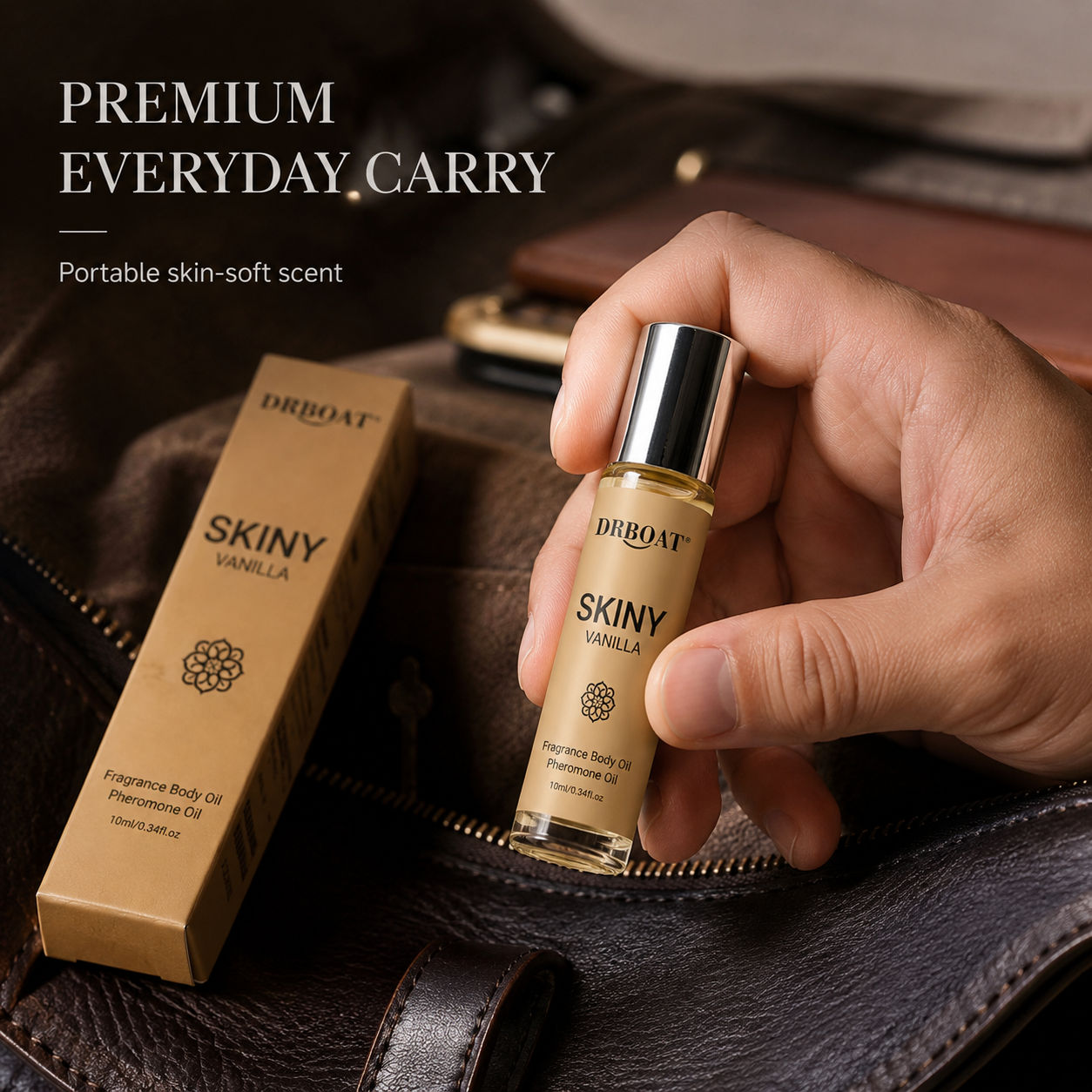 Perfume Fragrance Oil - น้ำหอมแบบโรลออนสำหรับผู้ชาย กลิ่นวานิลลาและมัสก์ขาว ให้ความรู้สึกนุ่มละมุนเหมือนผิว กลิ่นไม้หอมอบอุ่น ปราศจากแอลกอฮอล์ ขนาดพกพาสะดวก